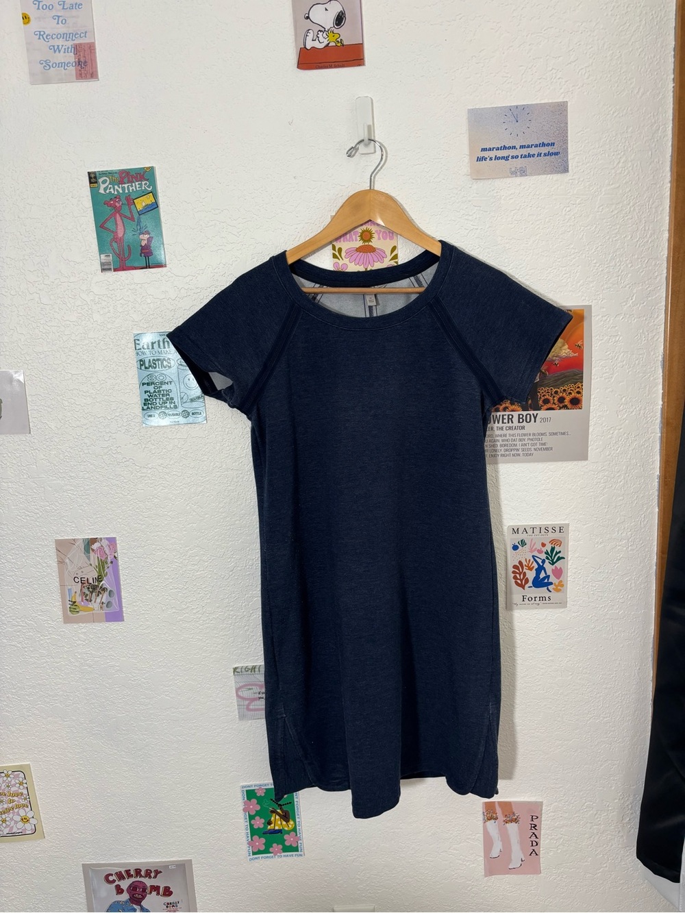 Athleta Navy Short-Sleeve Active Dress